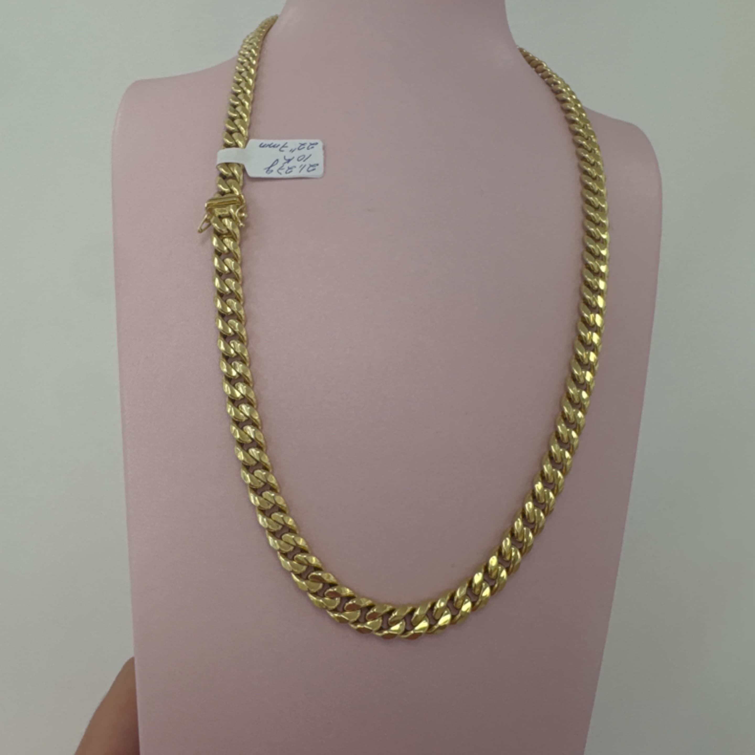 Cuban link chain semi solid 7mm 10KT