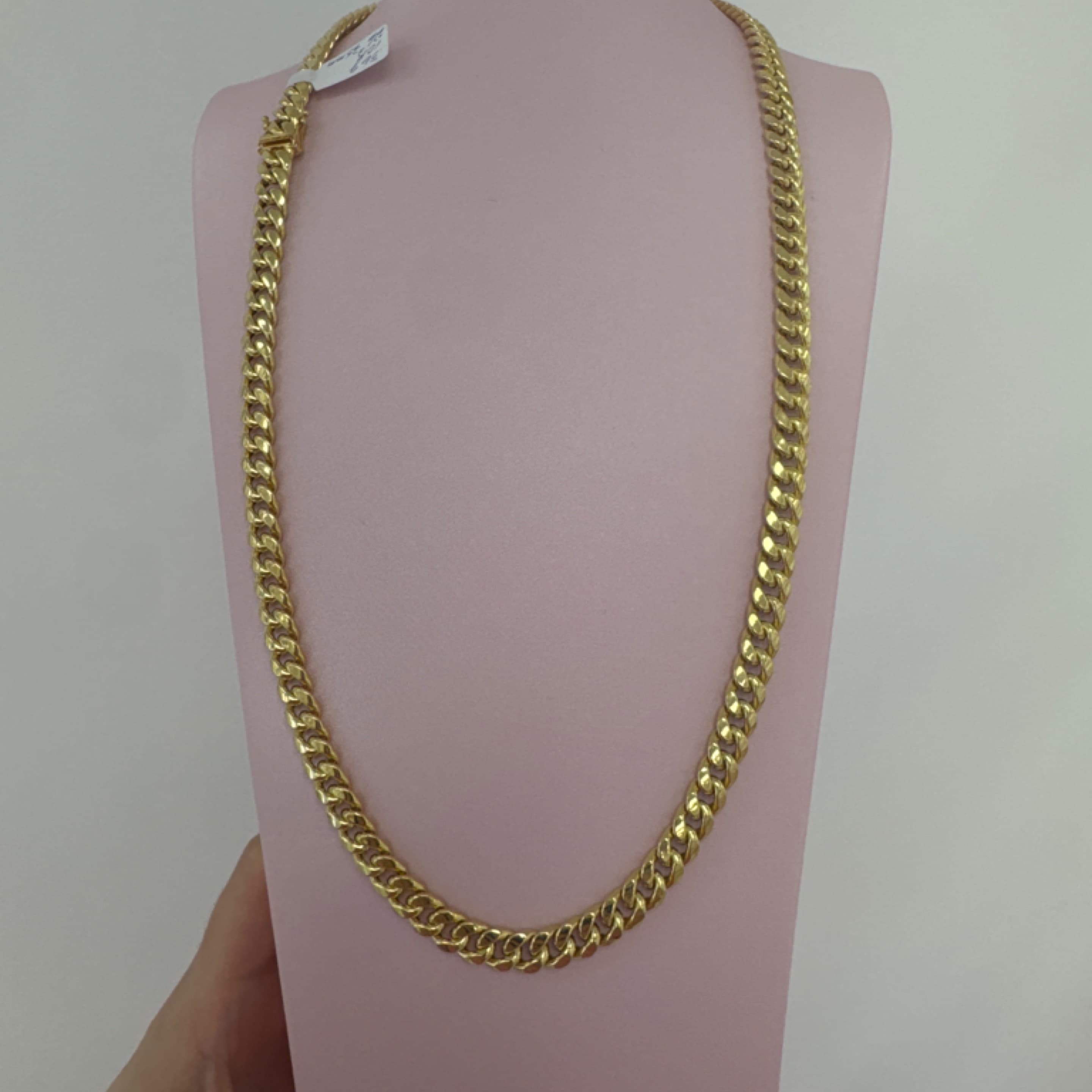 Cuban link chain semi solid 7.5mm 10KT