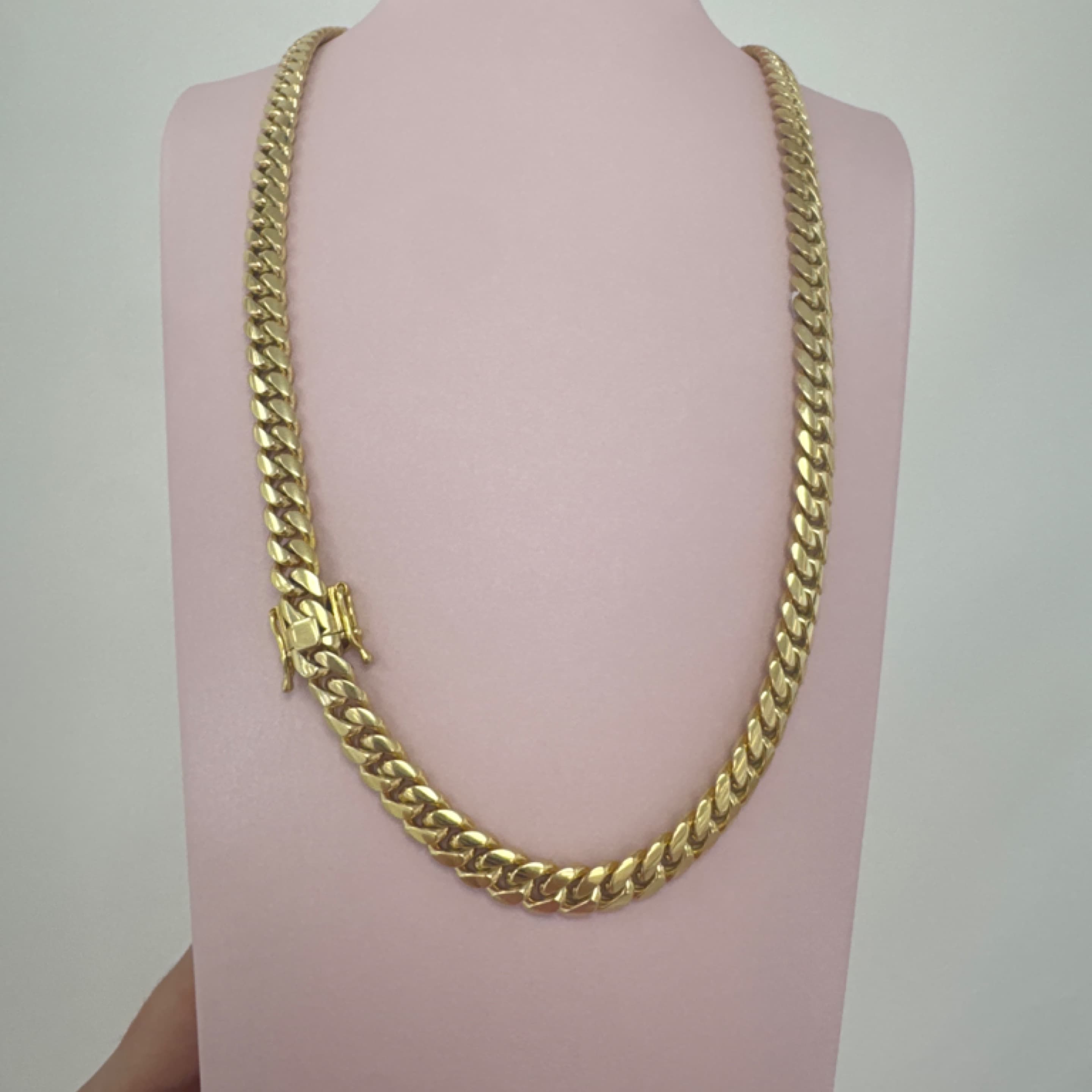 Cuban link chain solid 8mm 10KT