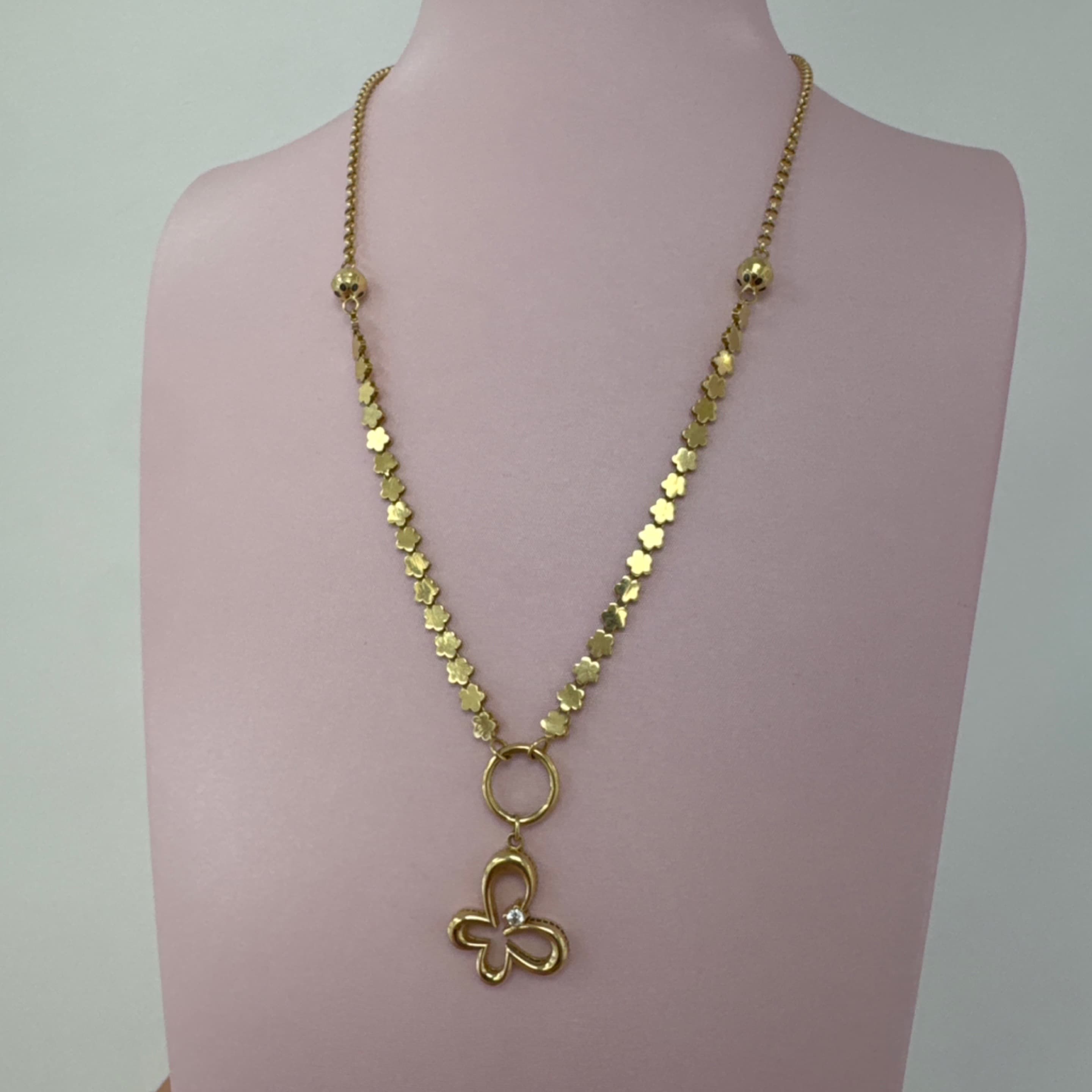 Elegant Necklace Butterfly 14KT