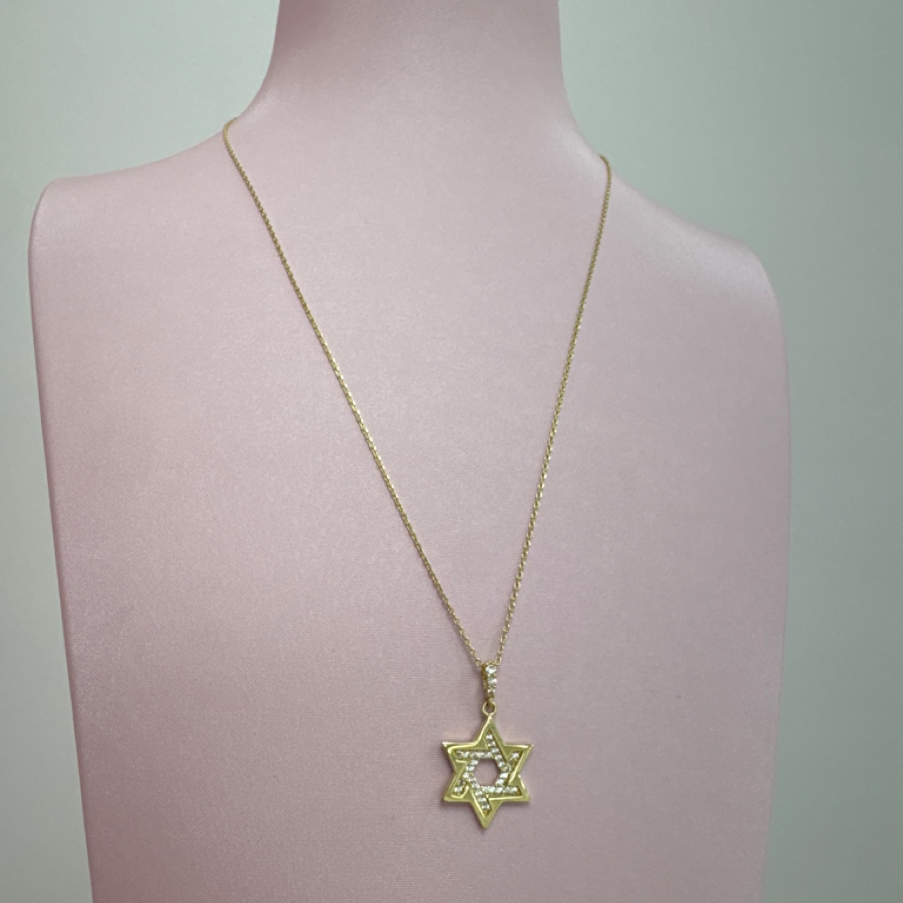 Elegant chain & David Star Pendant 10KT
