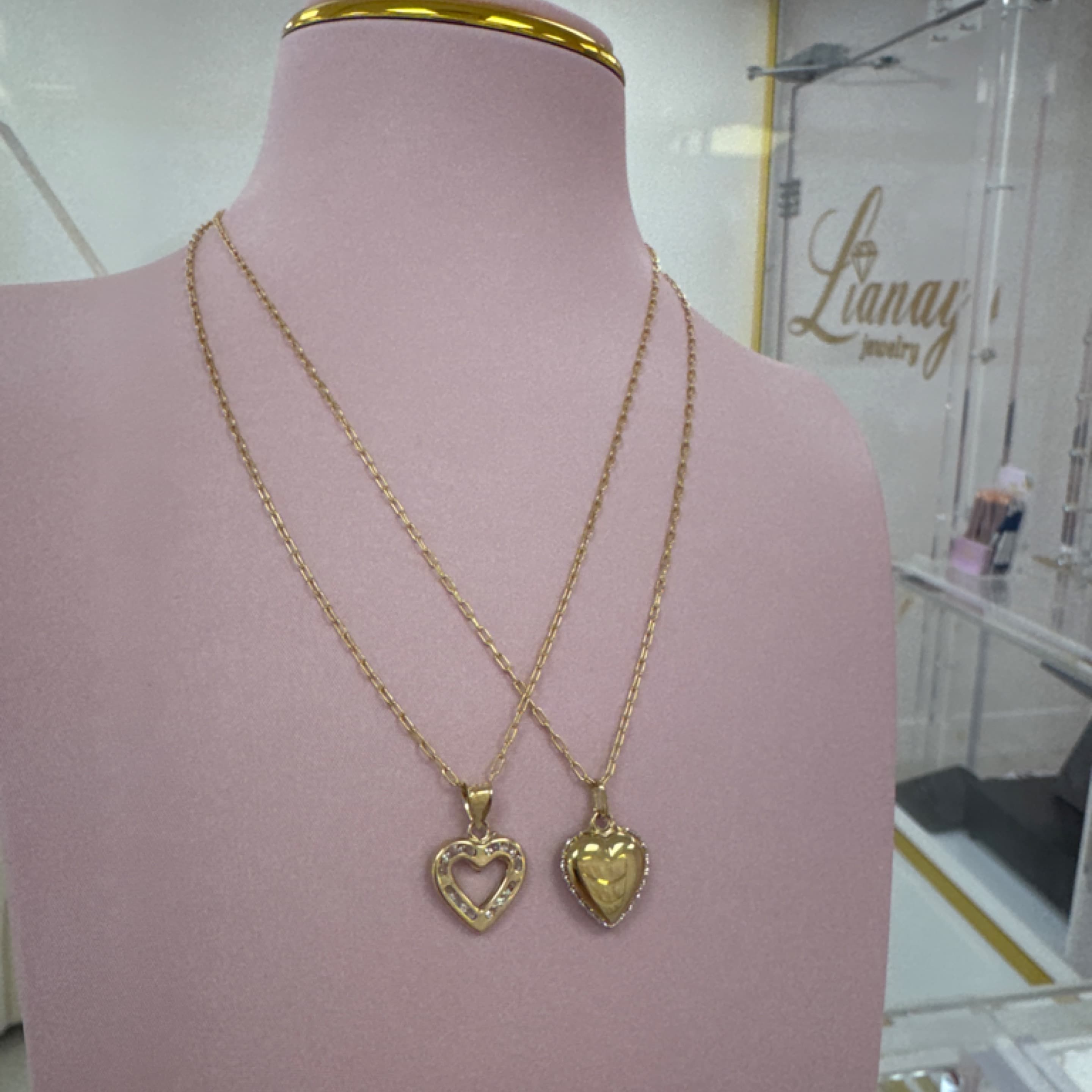 Paper clip chain & Heart pendant 14KT