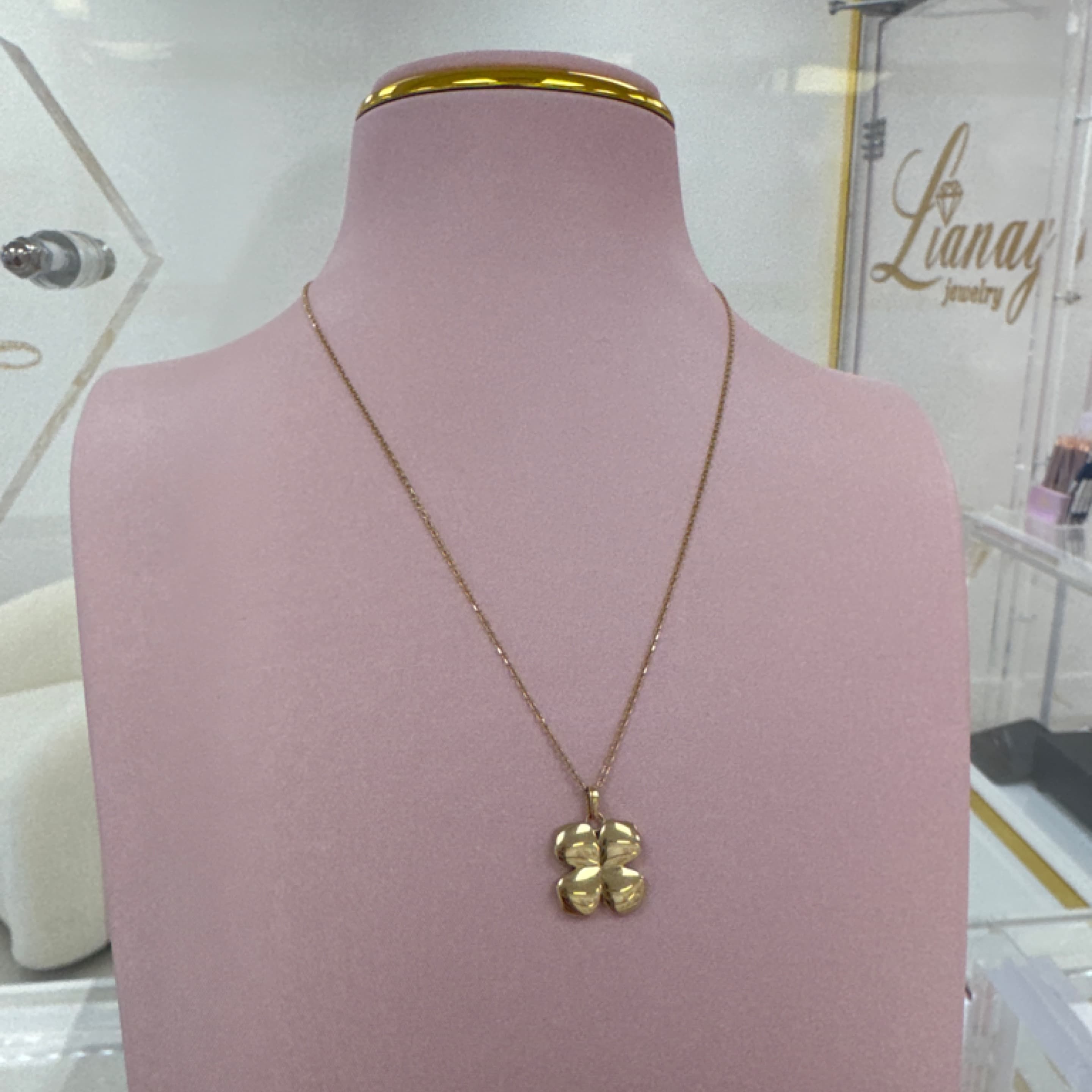 Elegant chain & flower plain 14KT
