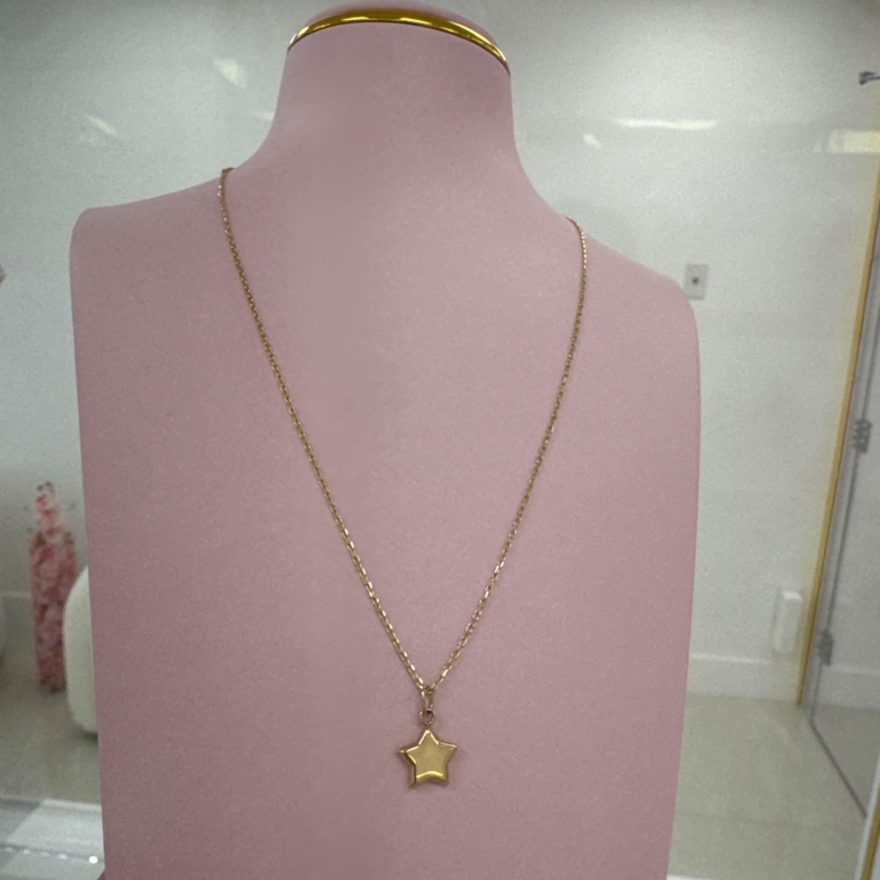 Elegant chain & star pendant 14KT