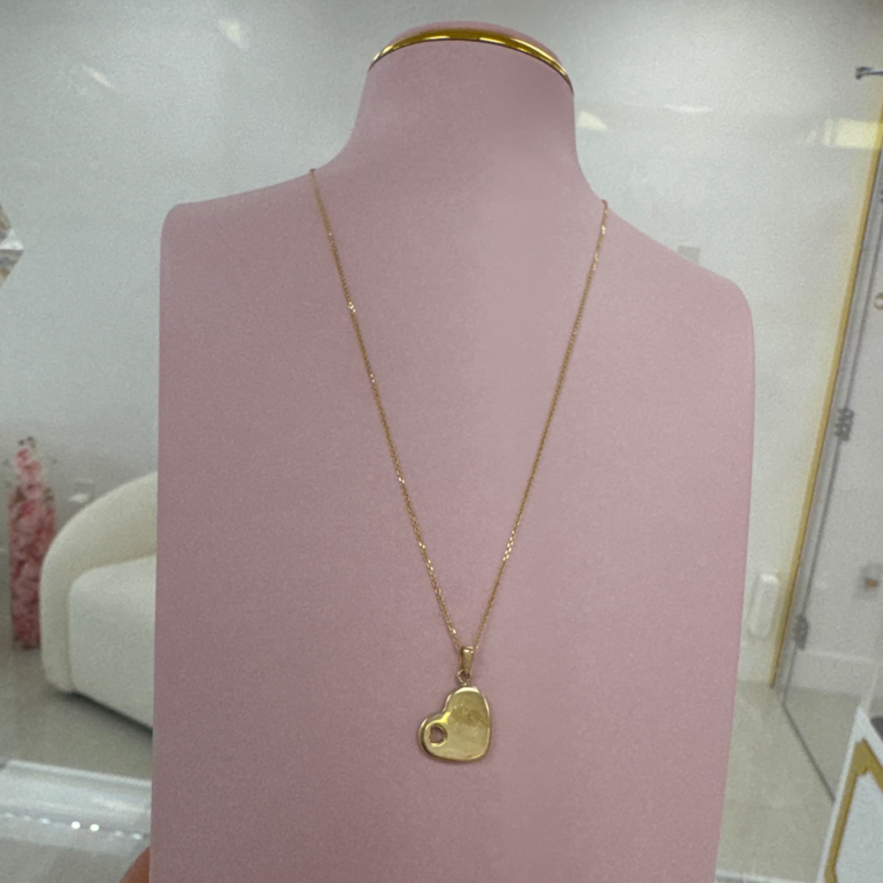 Elegant chain & two heart pendant 14KT