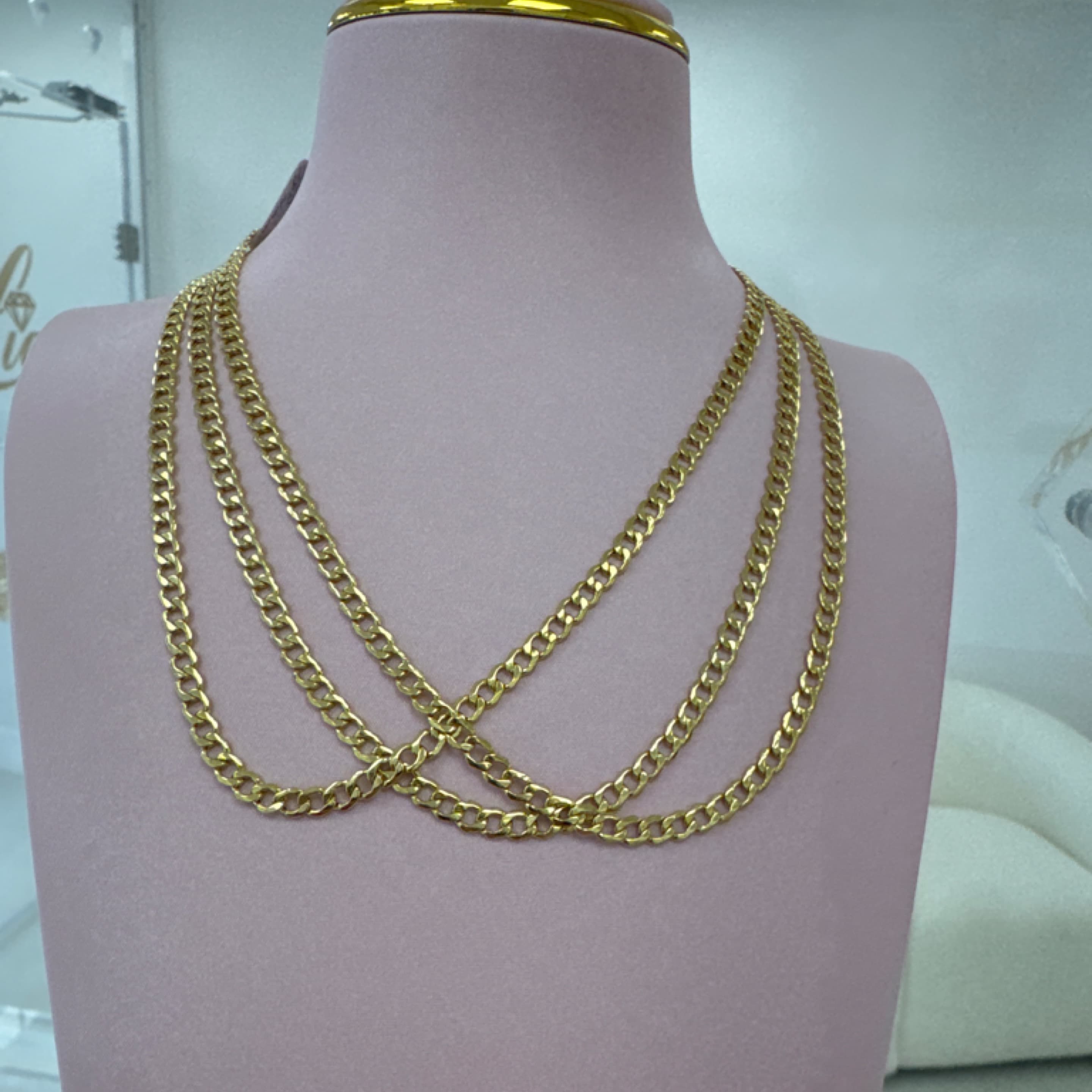Corte de Brillo chain semi solid 4mm 10KT