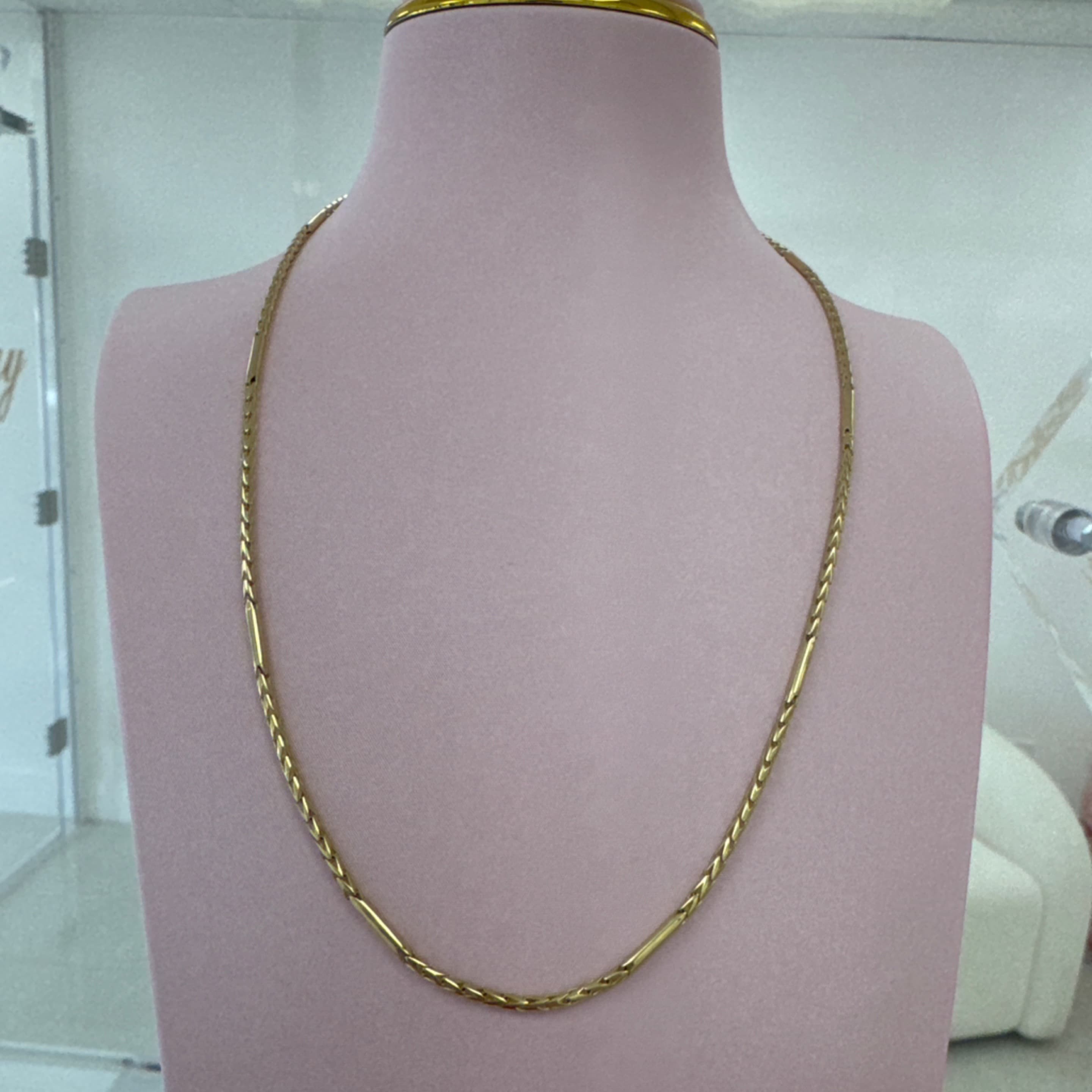 Spike chain with tube 2mm 10KT