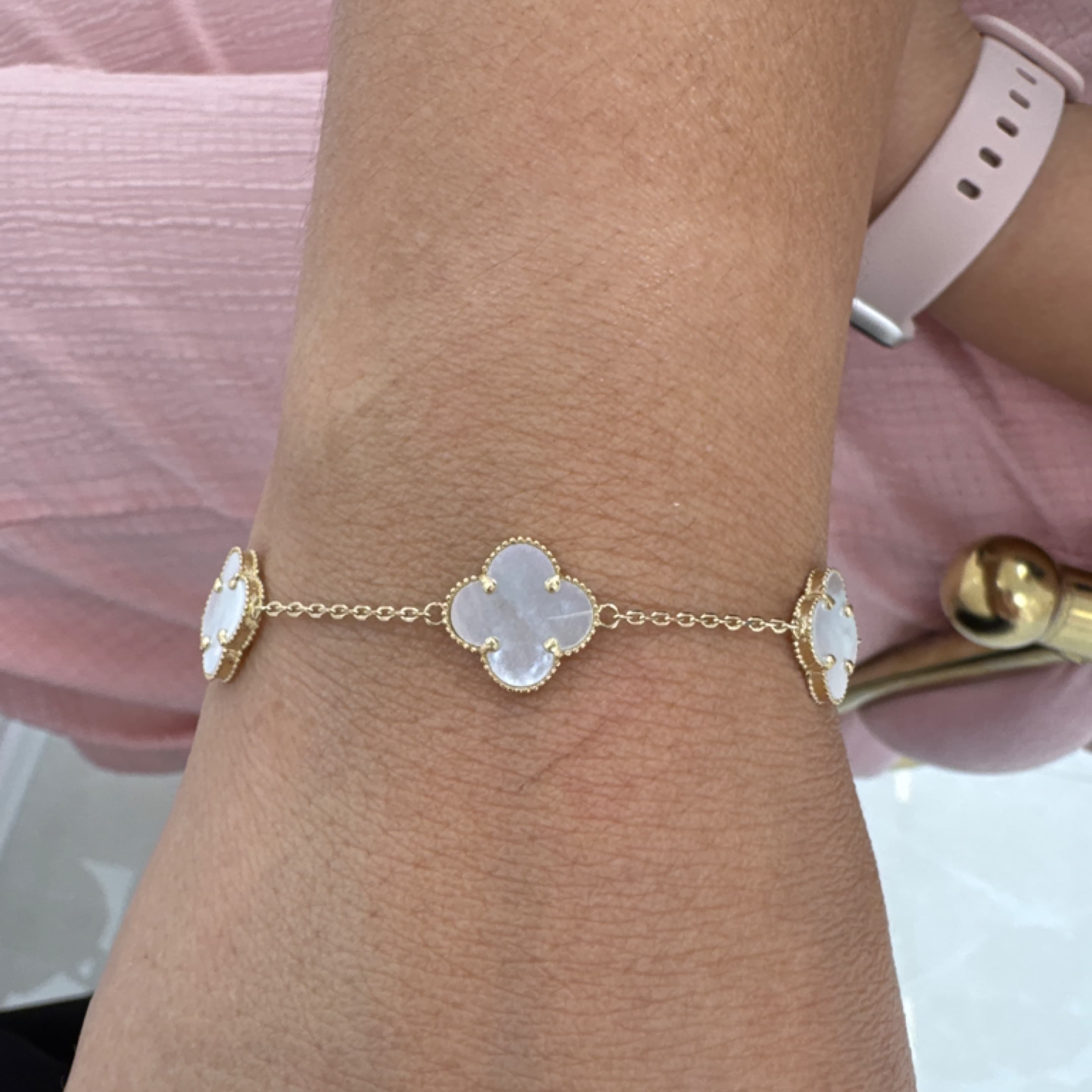 White Flowers bracelet 10KT