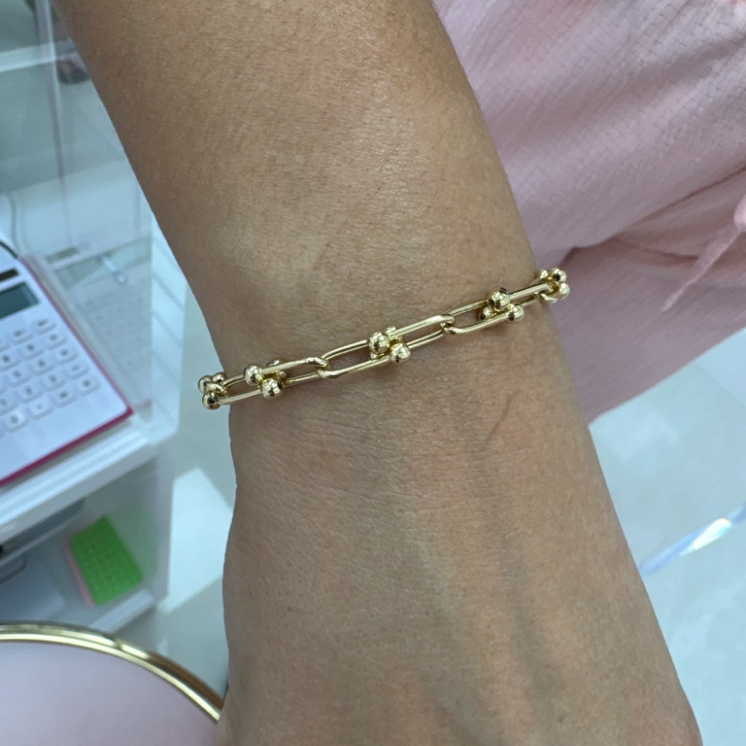 Paper clip with balls 14KT