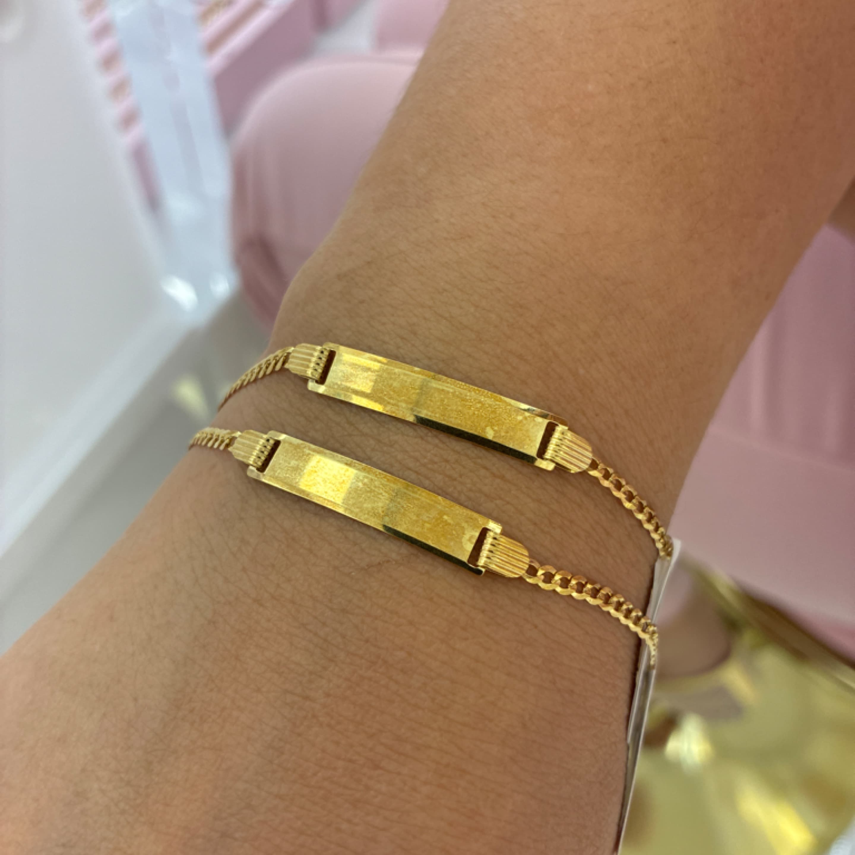 Corte de brillo C baby bracelet 2.5mm 14KT