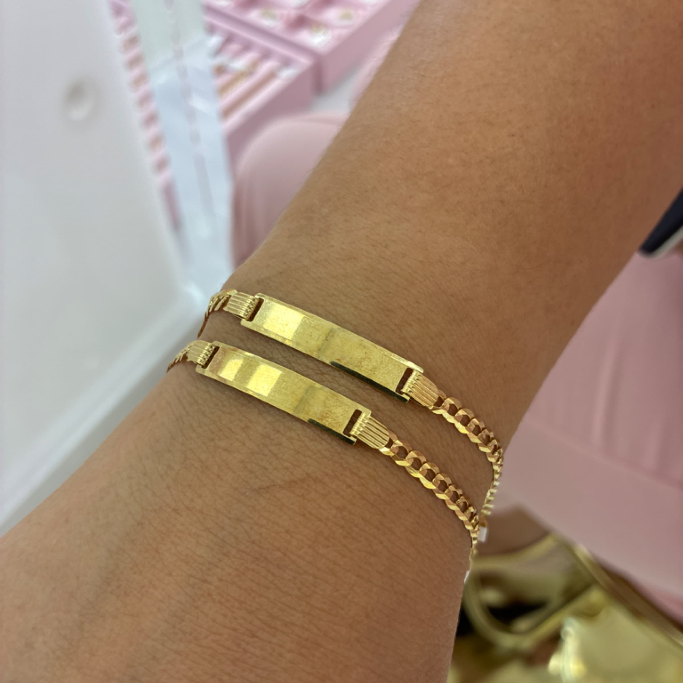 Corte de brillo baby bracelet 4mm 14KT
