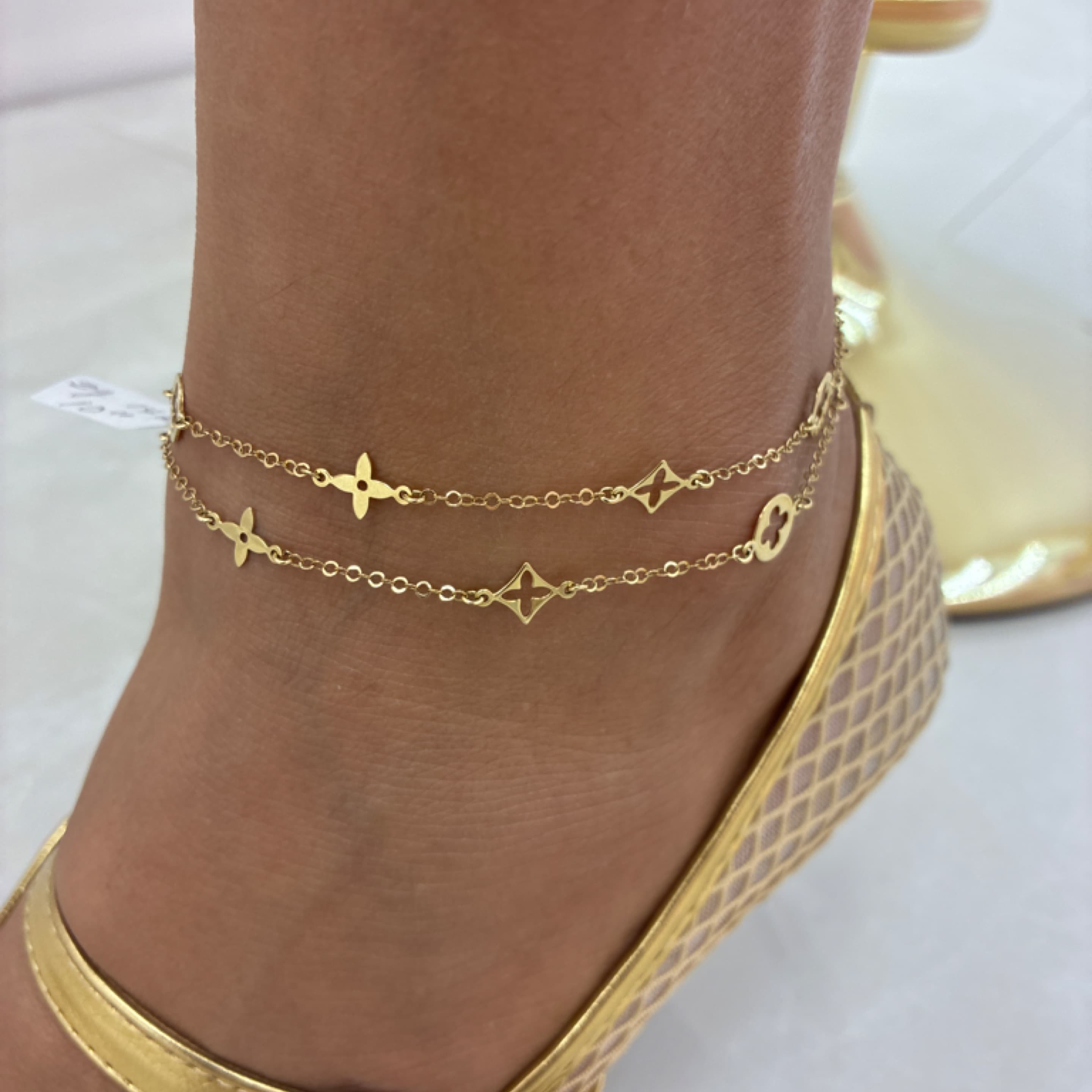 Flowers anklet 14KT