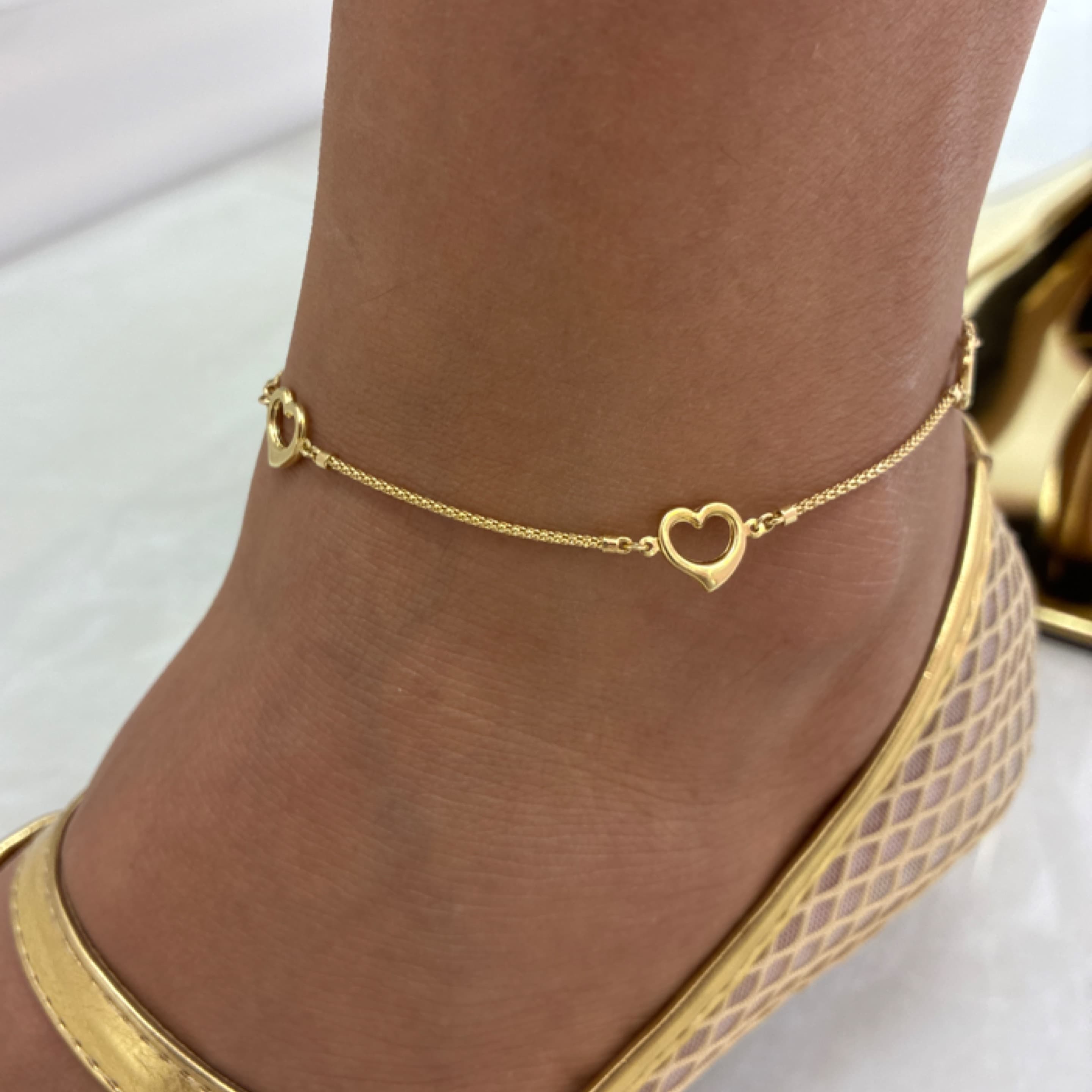 Hearts Anklet 14KT