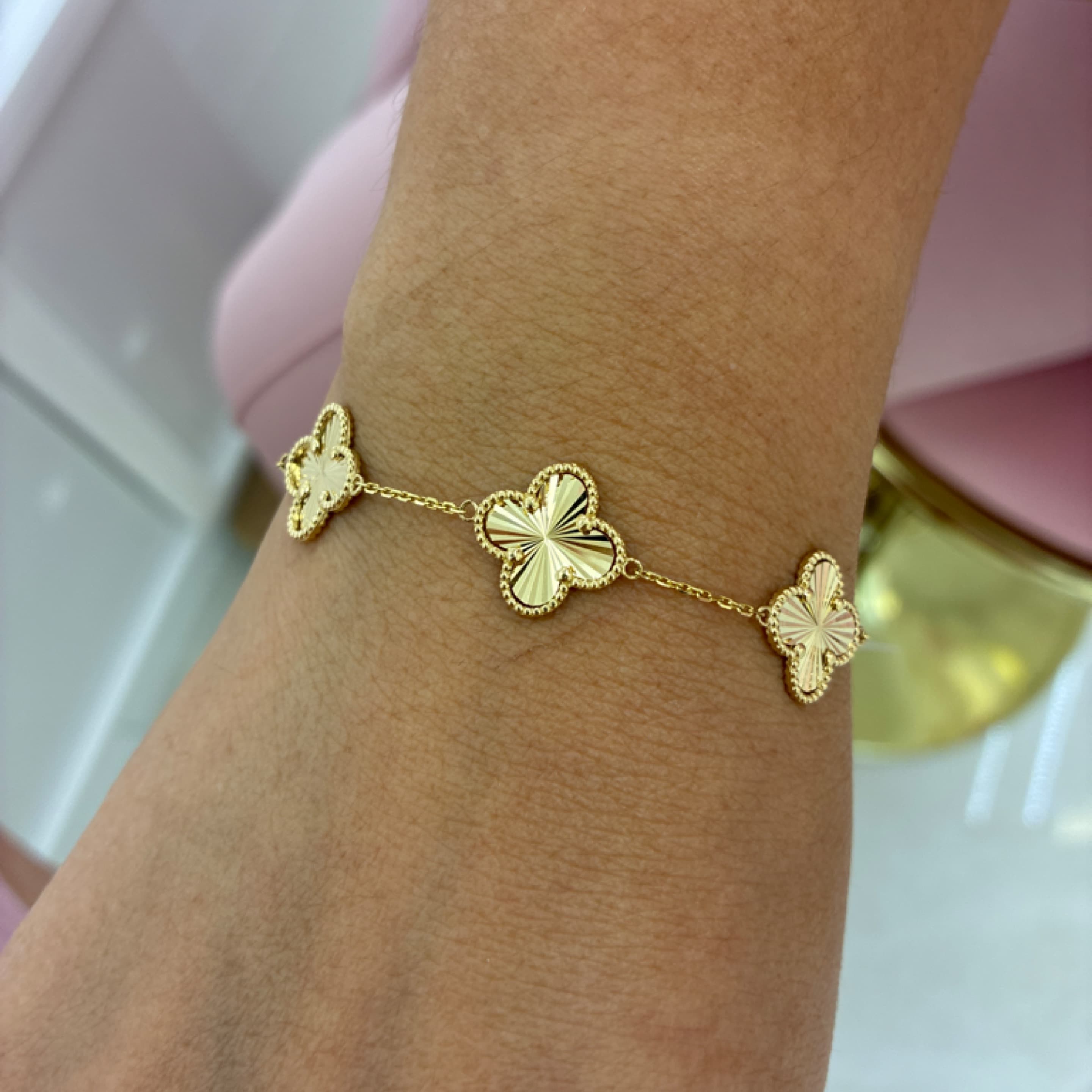 Big Golden Flowers Bracelet 14KT