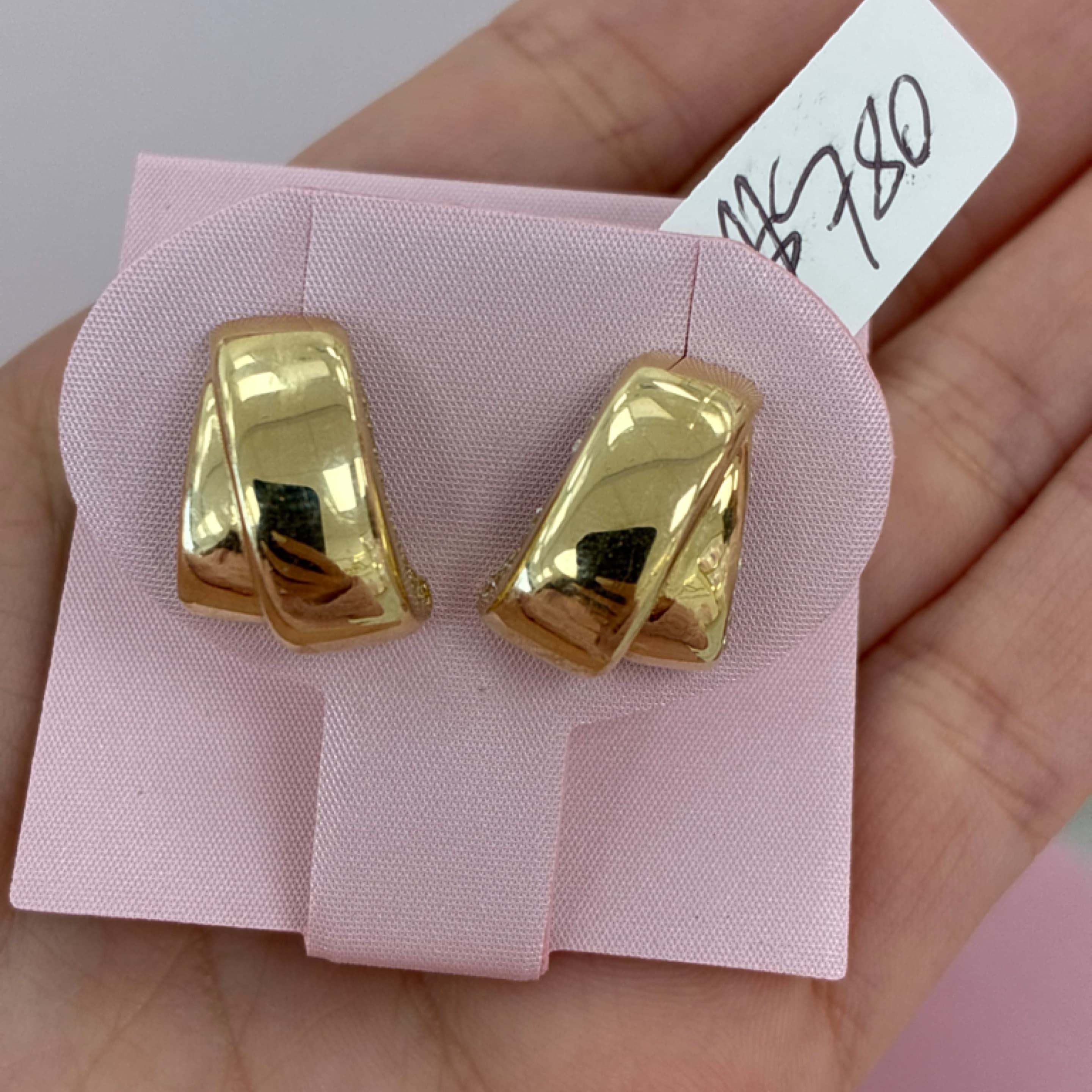 Plain elegant earrings 14KT