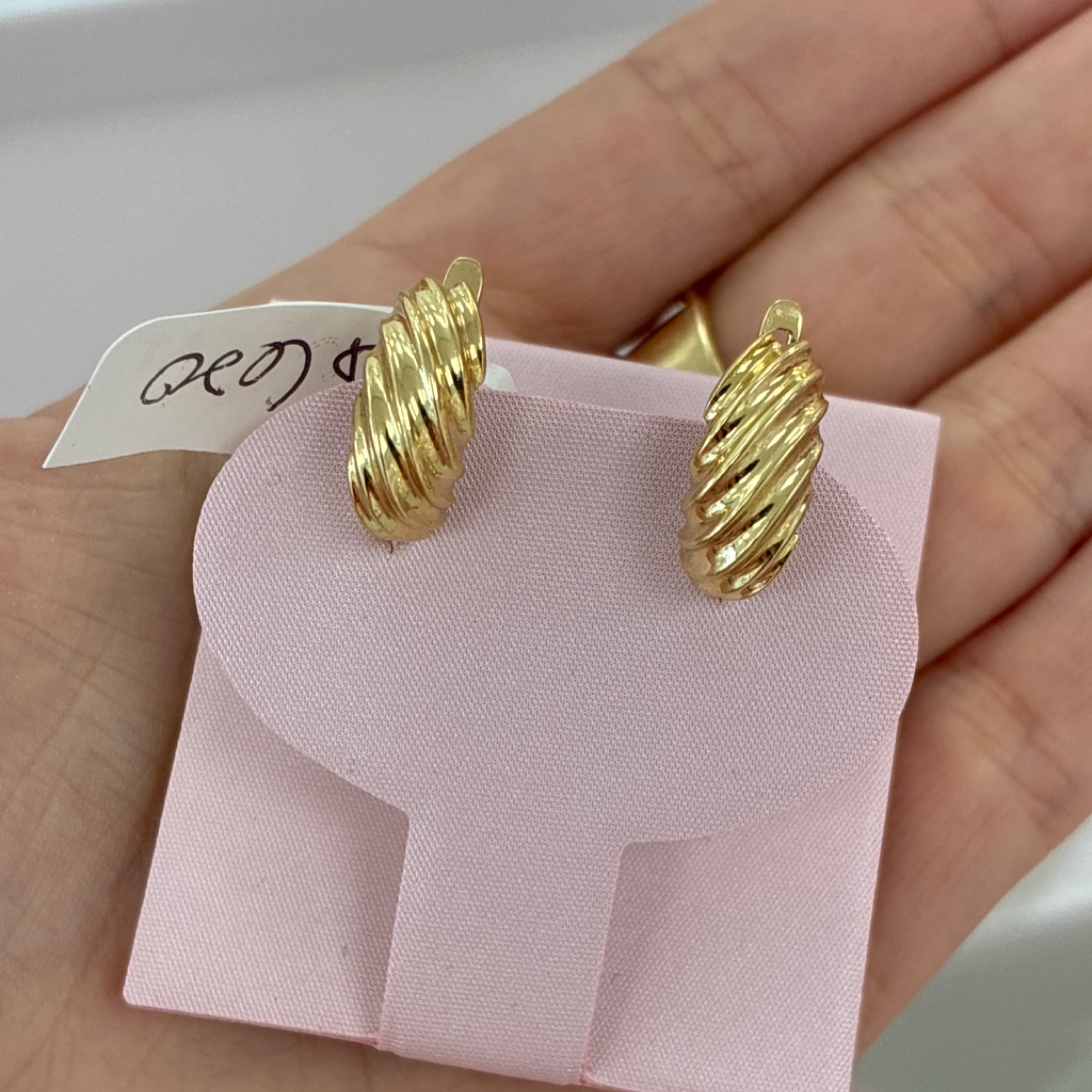 Crooked earrings hoop 14KT