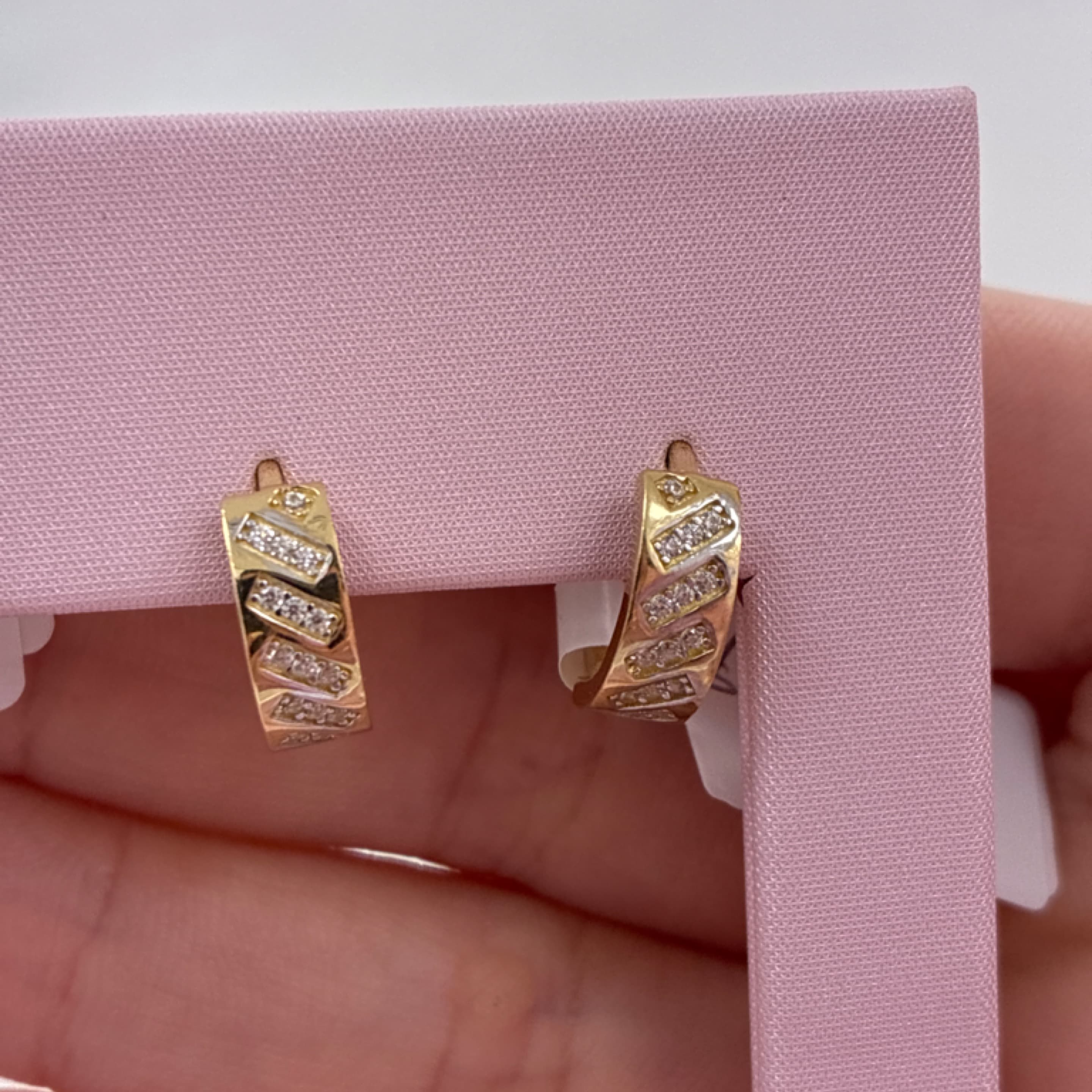 ZC striped hoops 14KT
