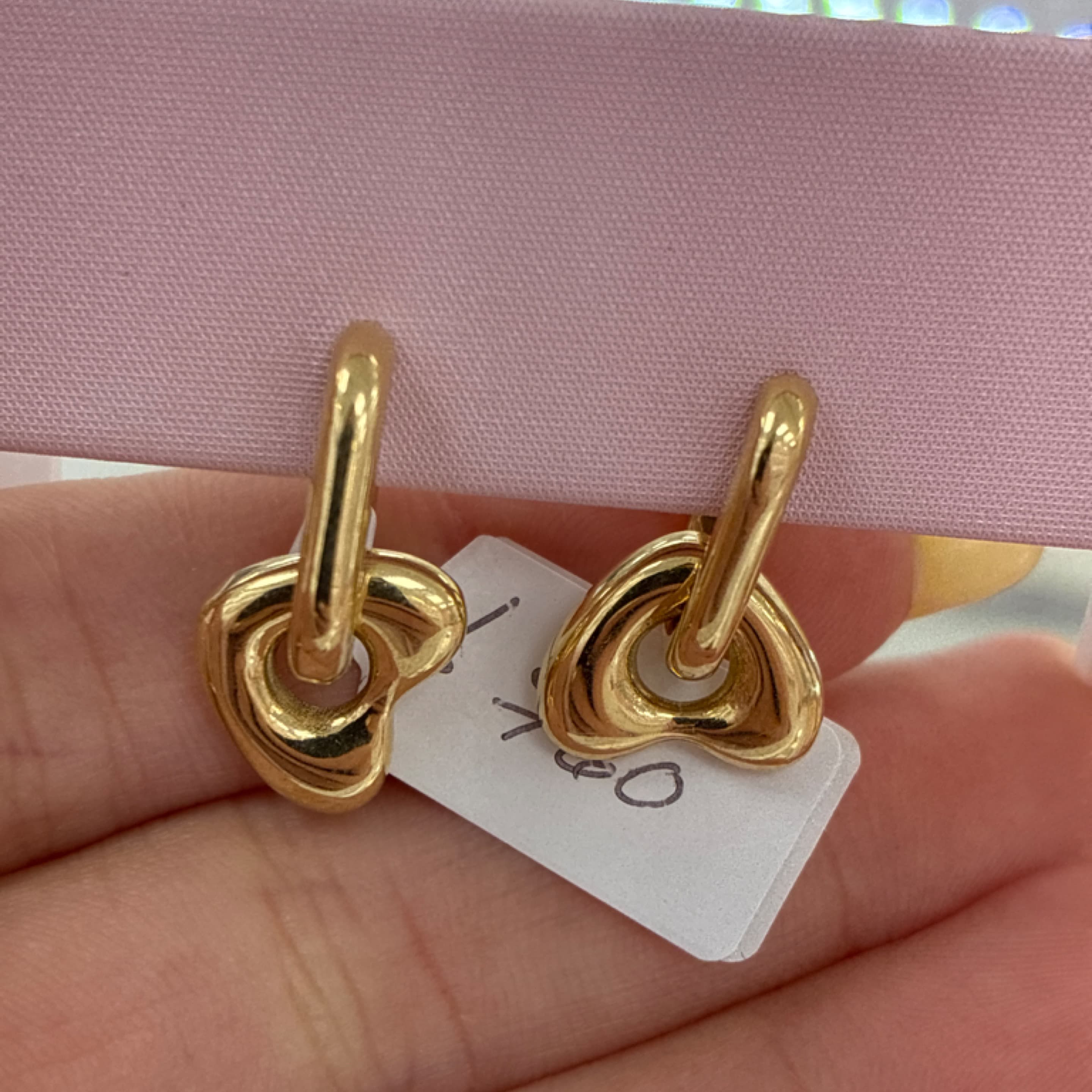 Gucci style hoops with hearts 14KT