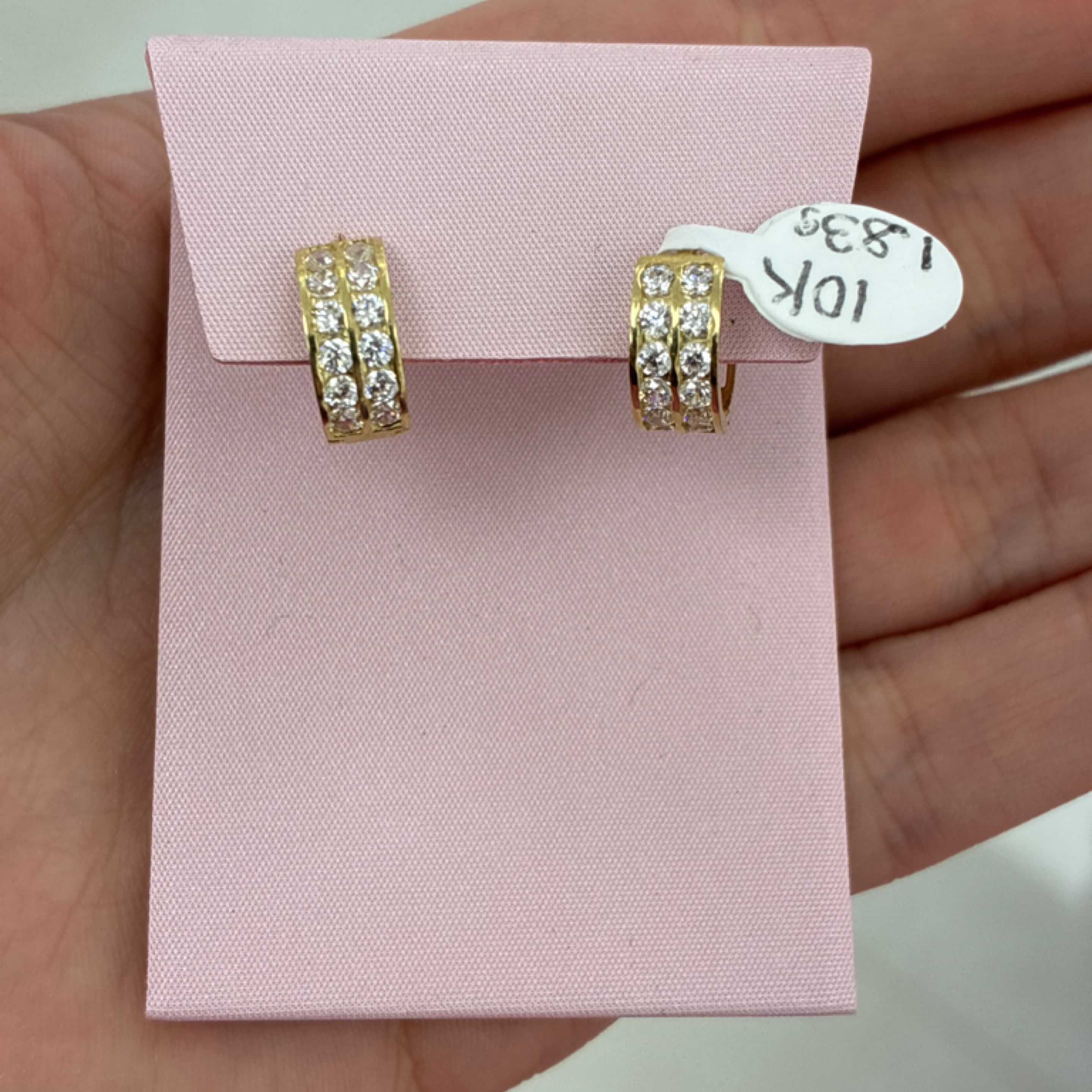 Baby hoops two lines zirconia 10KT