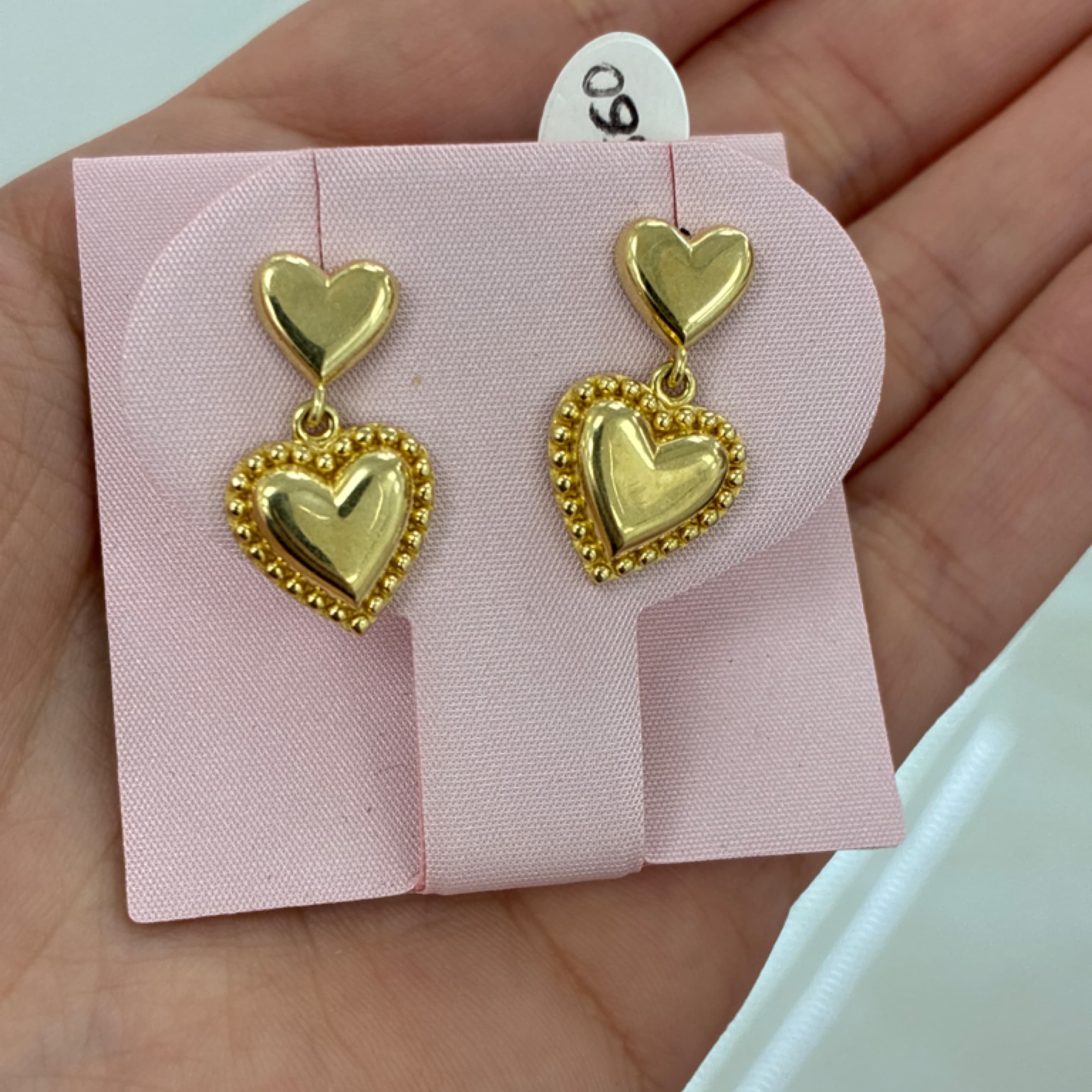 Hanging heart earrings 10KT