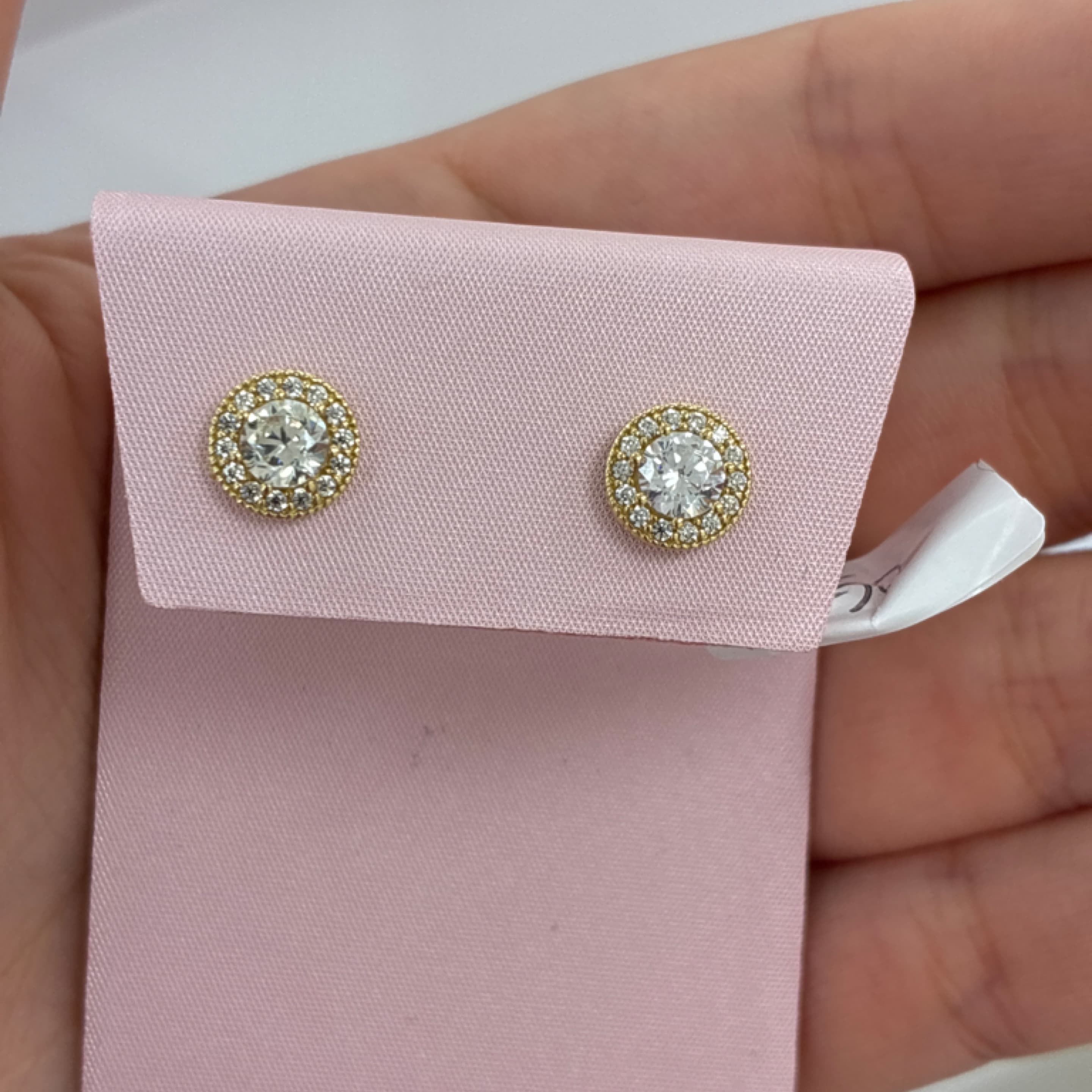 Circular zirconia earrings 10KT