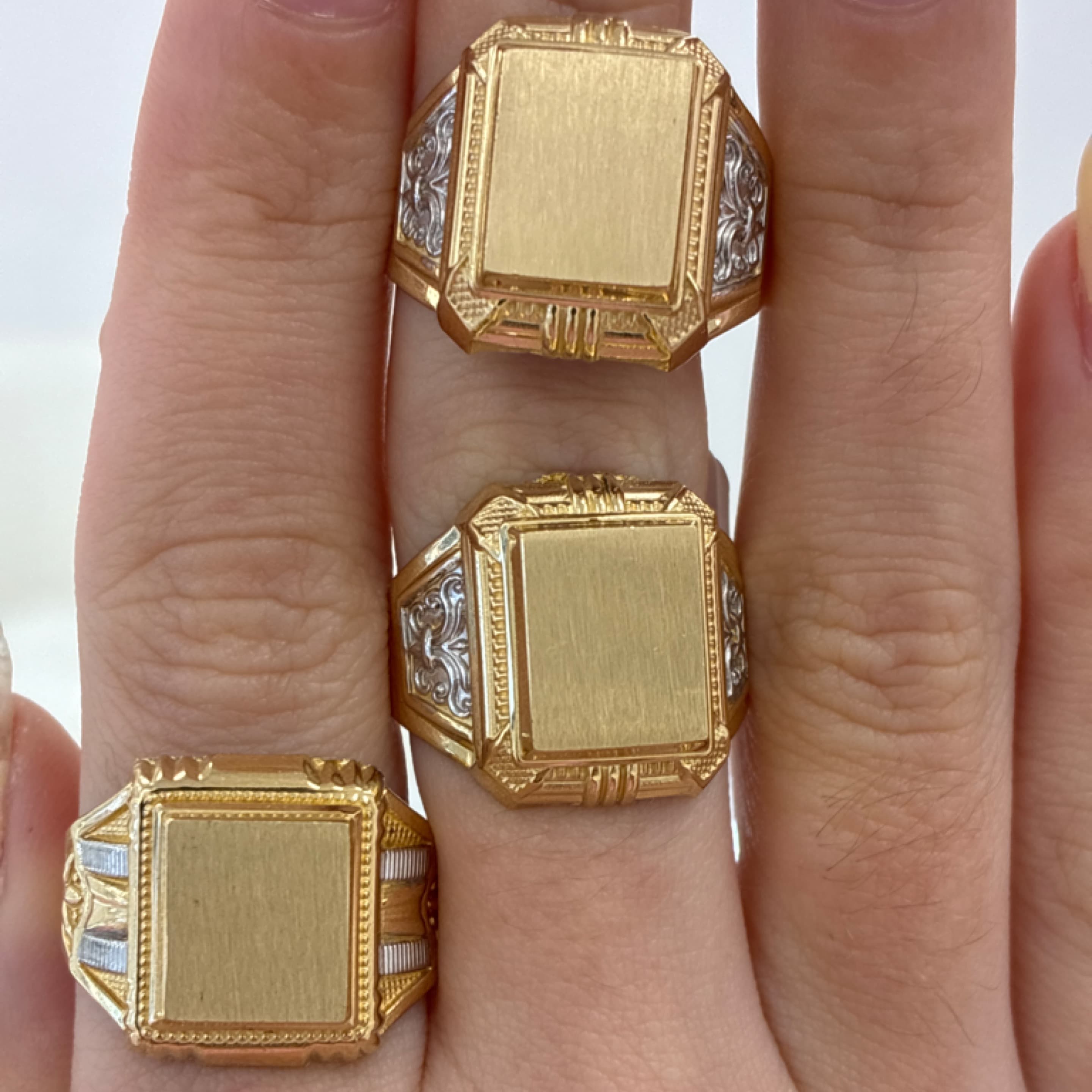 Square men ring plain 14KT