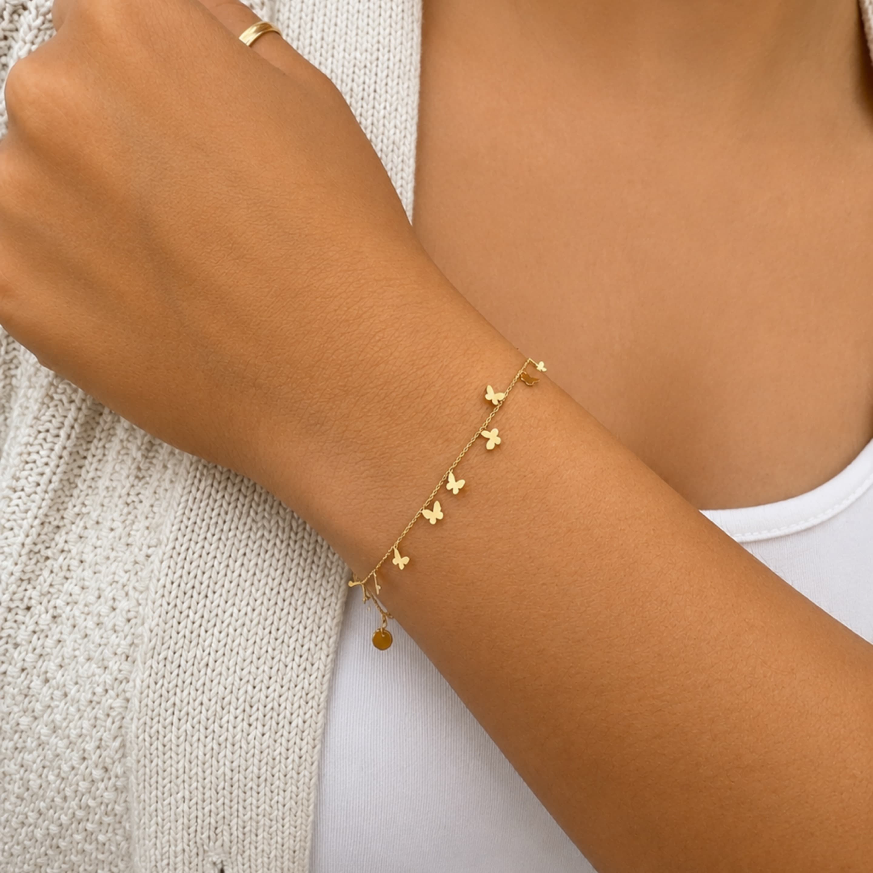 Elegant butterfly woman bracelet 10KT
