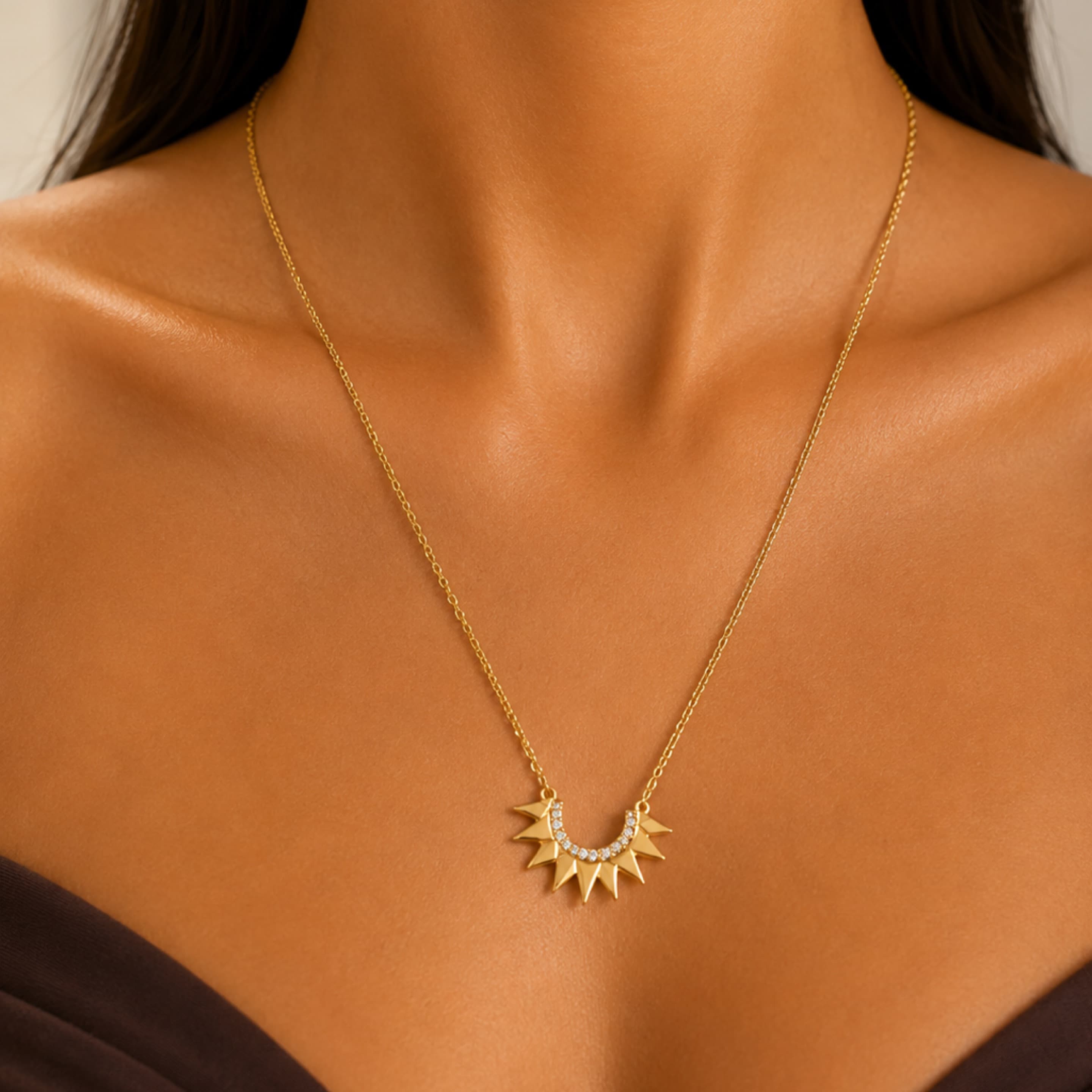 Sunburst Necklace 14KT
