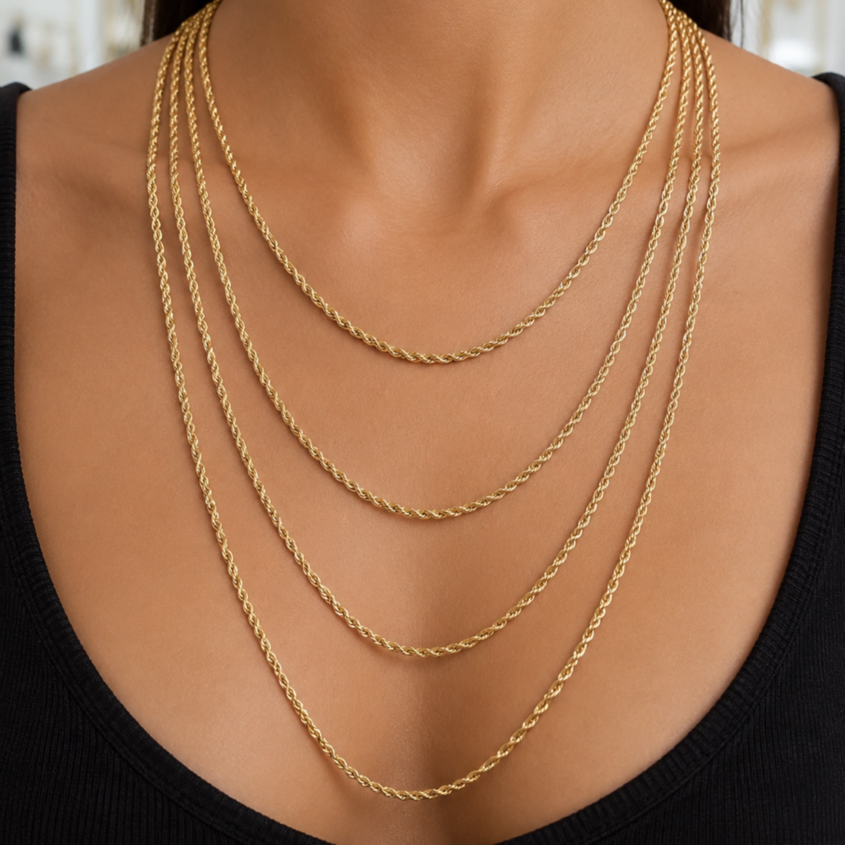 Rope chain semi solid 3mm 10KT