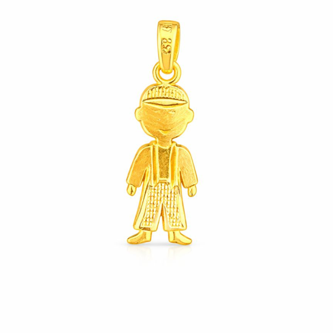 10K Gold Little Boy Charm Pendant