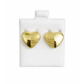 10K Gold Heart Design Stud Earrings