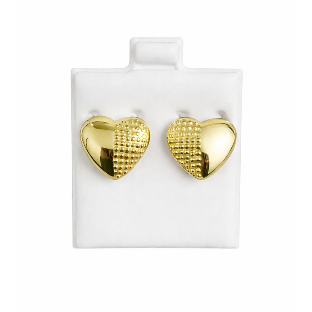 10K Gold Heart Design Stud Earrings