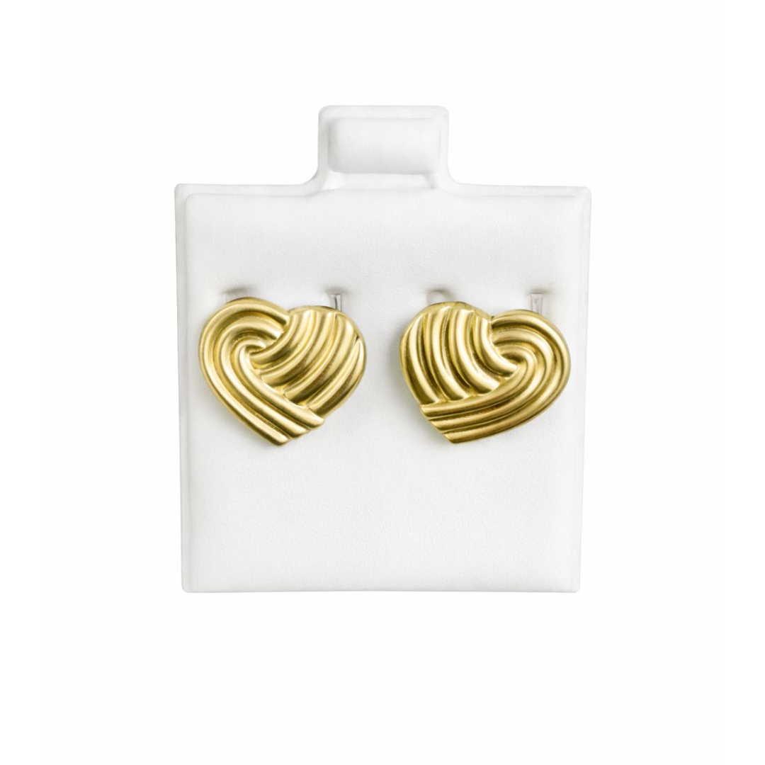 10K Gold Layered Heart Design Stud Earrings