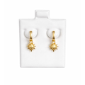 14K Gold Sunburst Drop Earrings