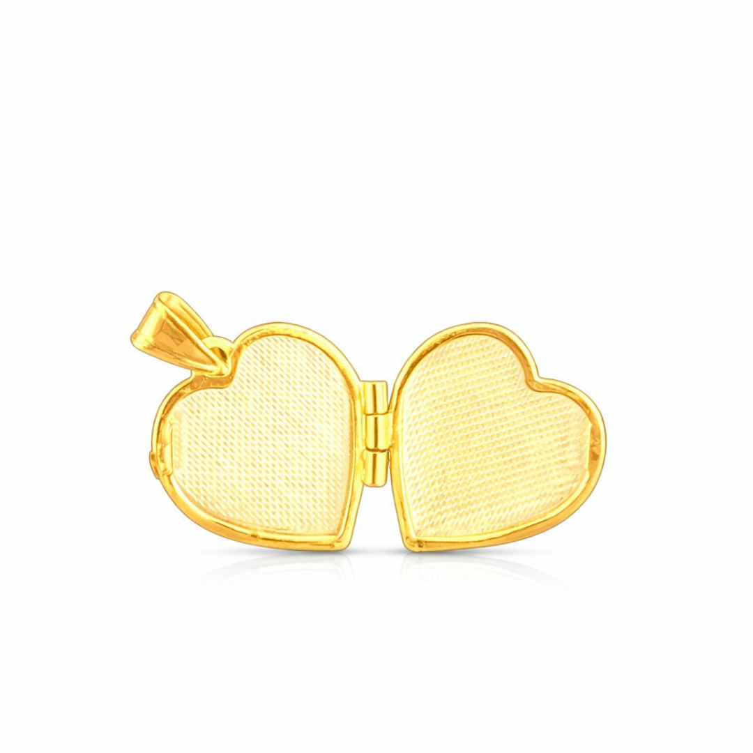 14K Gold Heart Locket Pendant