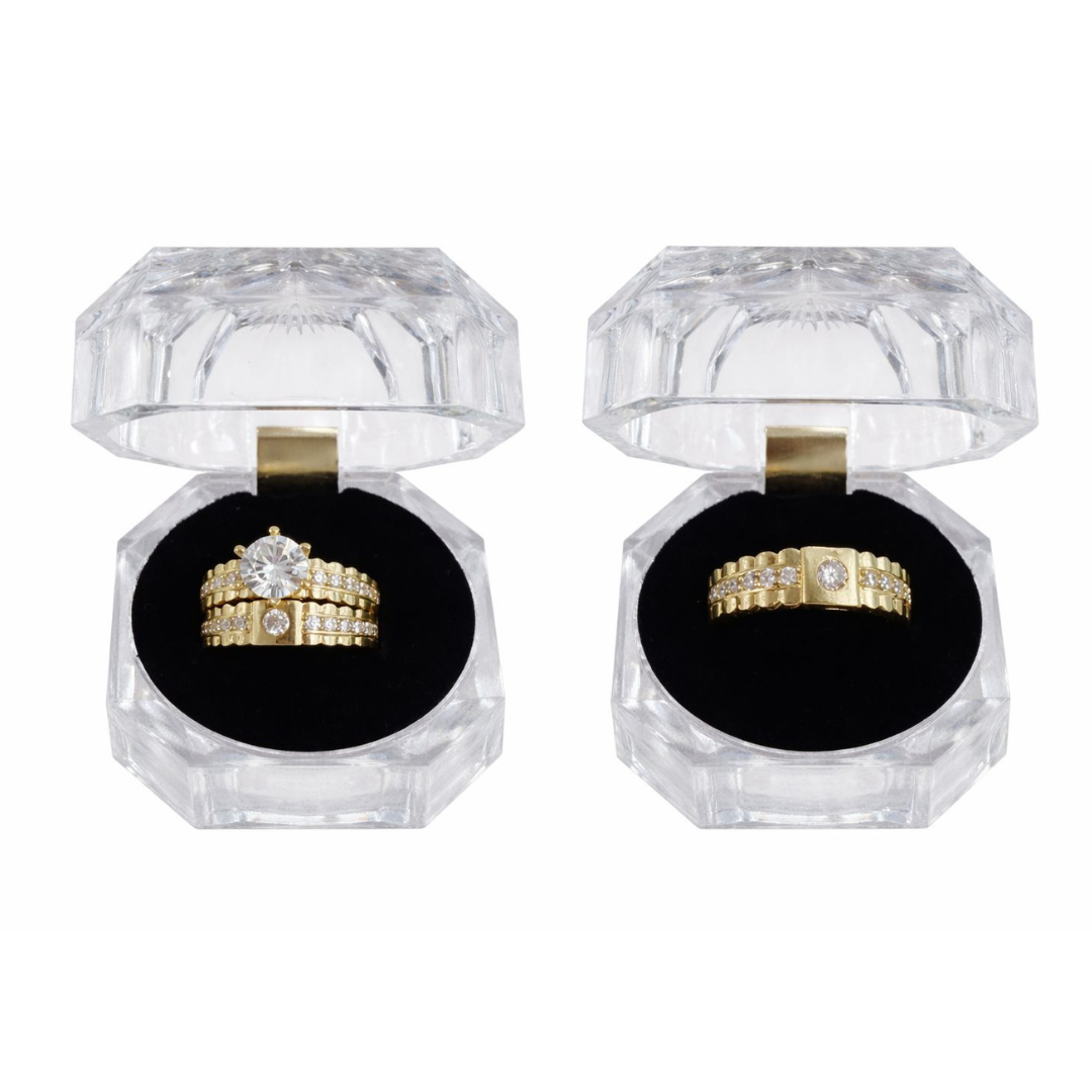 14K Gold Trio Engagement Ring Set