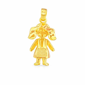 10K Gold Little Girl Charm Pendant