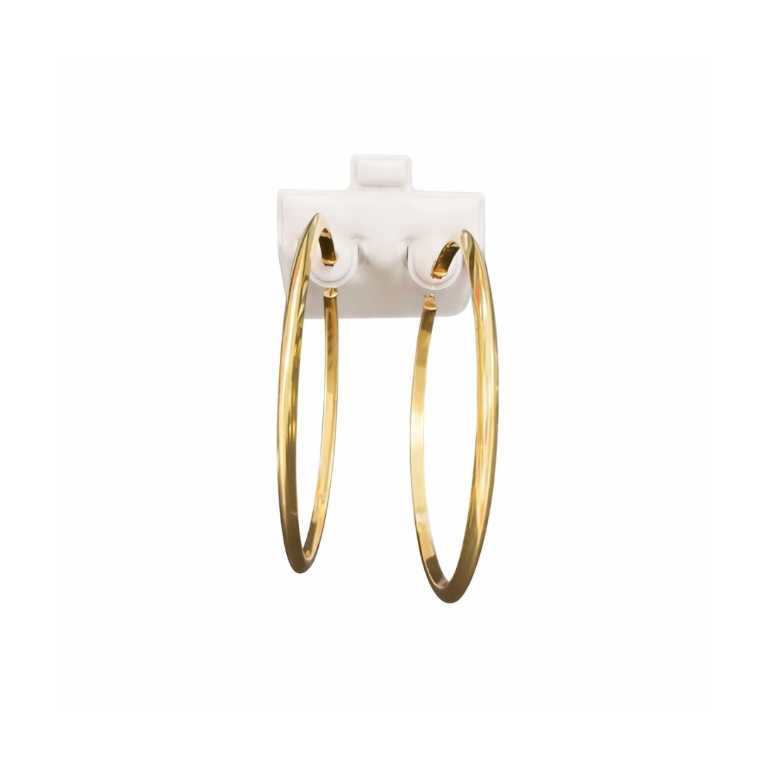 14K Gold Fine Large Hoop Earrings