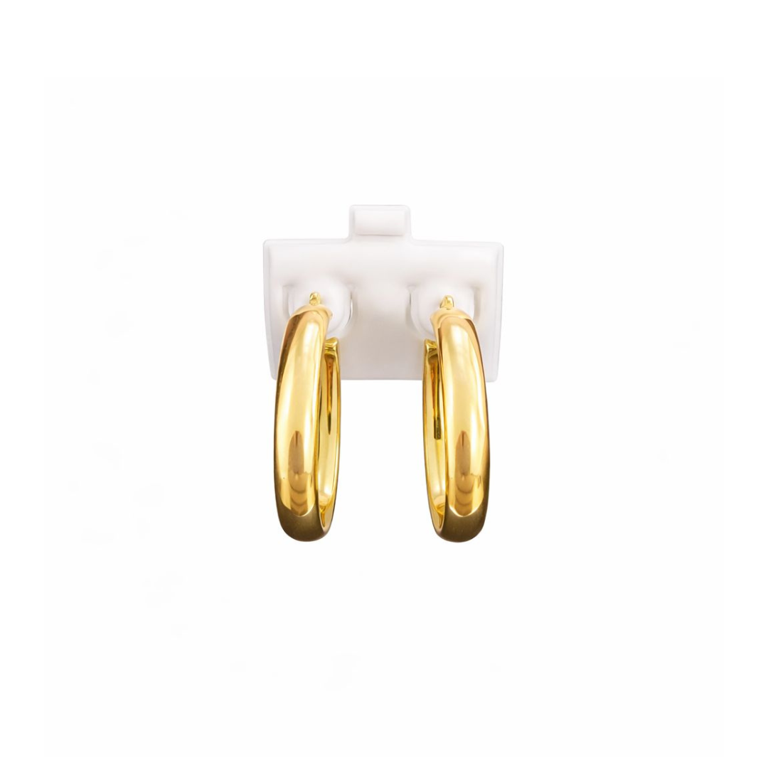 14K Gold Polished Oval Hoop Earrings