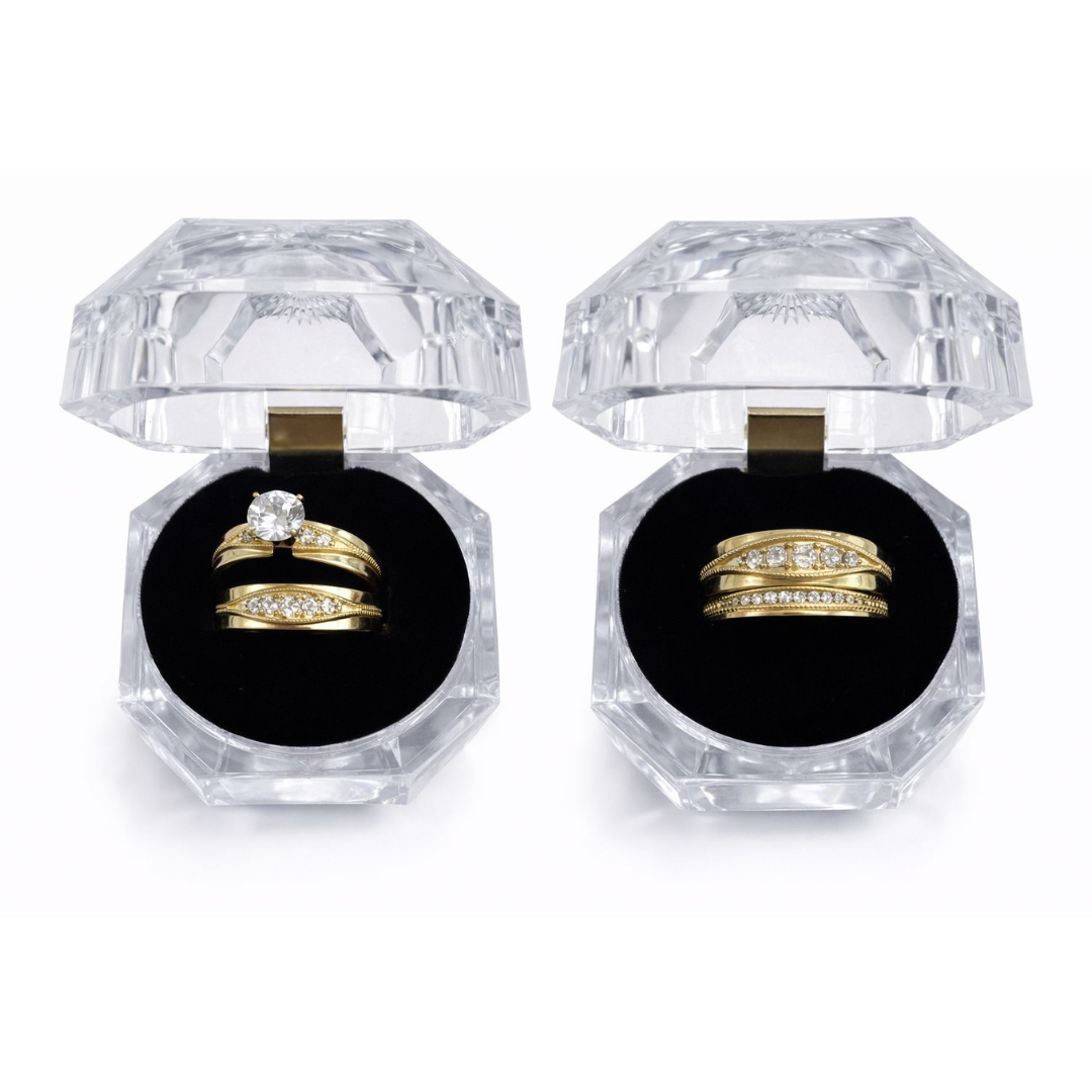 14K Gold Three-Ring Engagement Set